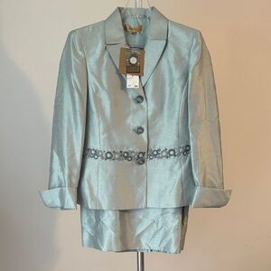 Kasper Light Blue Women's Blazer and Skirt Set